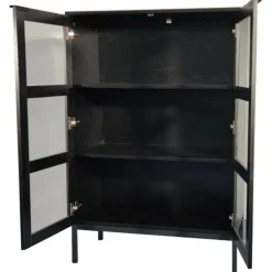 Korkea lasiovikaappi Tenstar 80 x 40 x 120 cm Siera musta