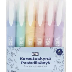Korostuskynä Iisi 6 kpl pastellisävyt