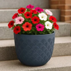 Kukkaruukku Multy Home Scalloped 30 cm, sininen
