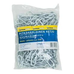 Kuumasinkitty pitkähahloinen ketju 4 mm/5 m