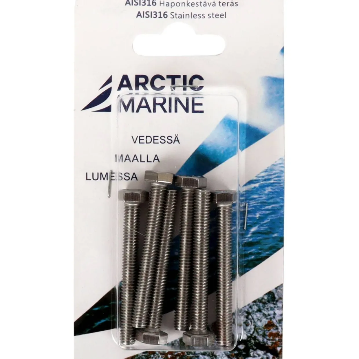 Kuusioruuvi Arctic Marine DIN933 M6x50 A4, 6 kpl