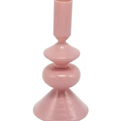Kynttilänjalka Miny 8,5 x 8,5 x 17 cm pinkki lasia