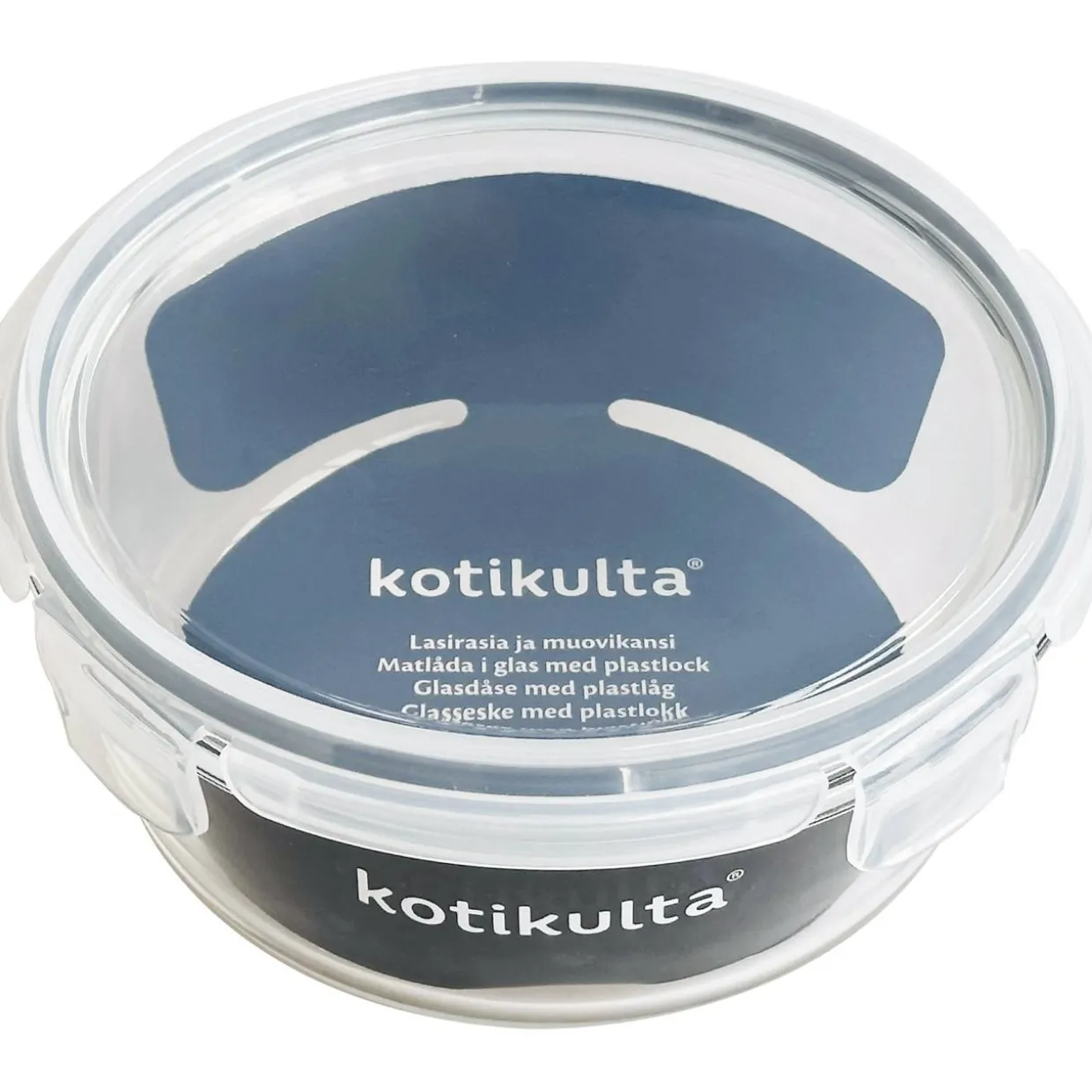 Lasirasia Kotikulta 950 ml muovikannella pyöreä
