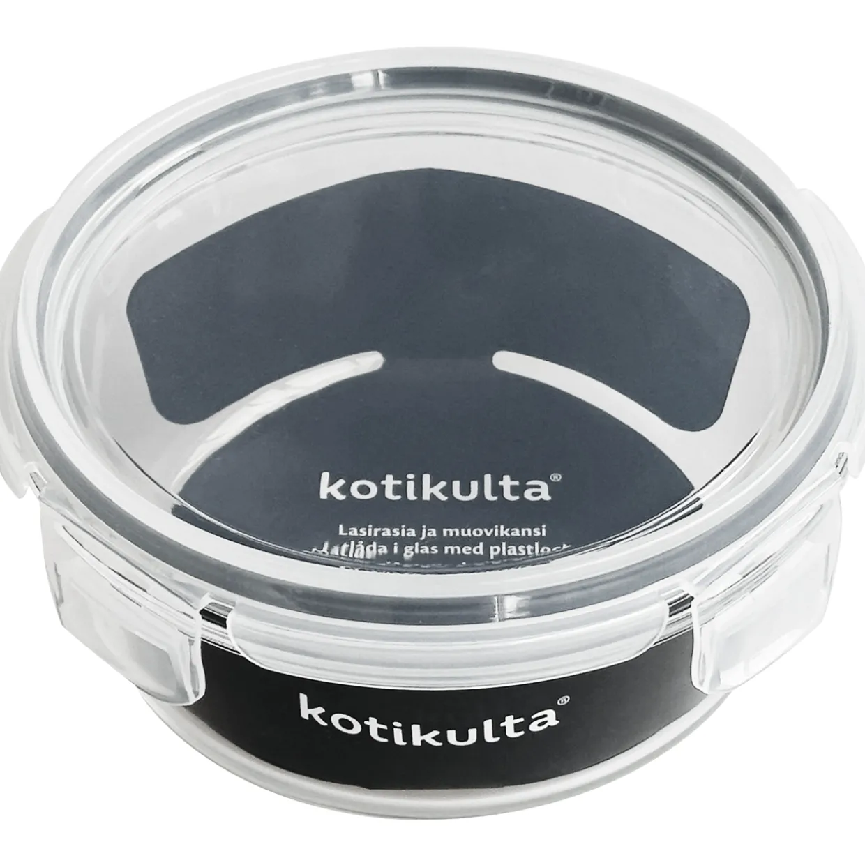 Lasirasia Kotikulta 620 ml muovikannella pyöreä