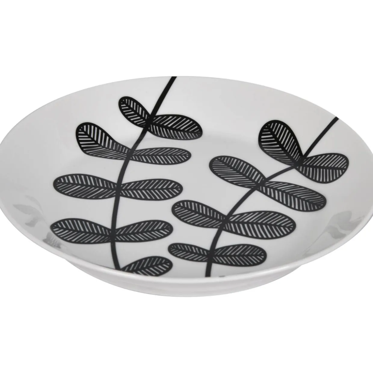 Lautanen Kotikulta 19 cm Emma mustavalkoinen