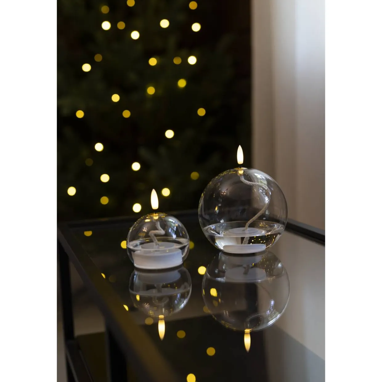 LED-kynttilä lasipallo 12 cm Kotikulta
