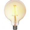 LED-lamppu Airam 3-step amber filamentti globe-125 E27 2200K 630lm