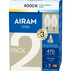 LED-lamppu C35 940 470lm E14 FIL 2BX