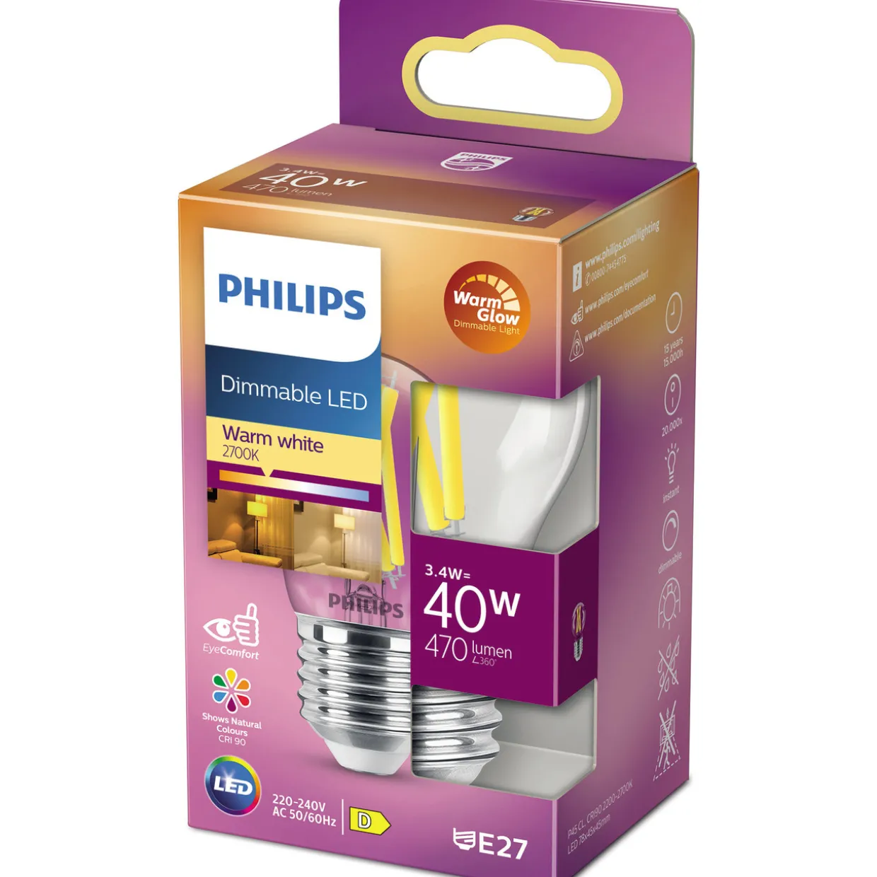 LED-lamppu Philips 40 W E27 P45