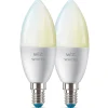 LED-älylamppu Wiz 2PK WHITE 2700-6500K 470lm Wi-Fi C37 E14