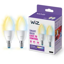 LED-älylamppu Wiz 2PK WHITE 2700-6500K 470lm Wi-Fi C37 E14