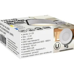 LED-magneettivalo CCT ja Dim, 160lm, Usb-C DC 5V, 2000mAh