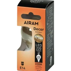 LED-mainoslamppu AMBER antiikki 2,5W 225lm E14 2200K kirkas