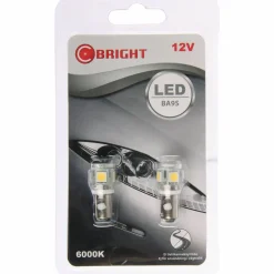LED-polttimopari C-Bright 12V BA9S valkoinen (12929 4W)