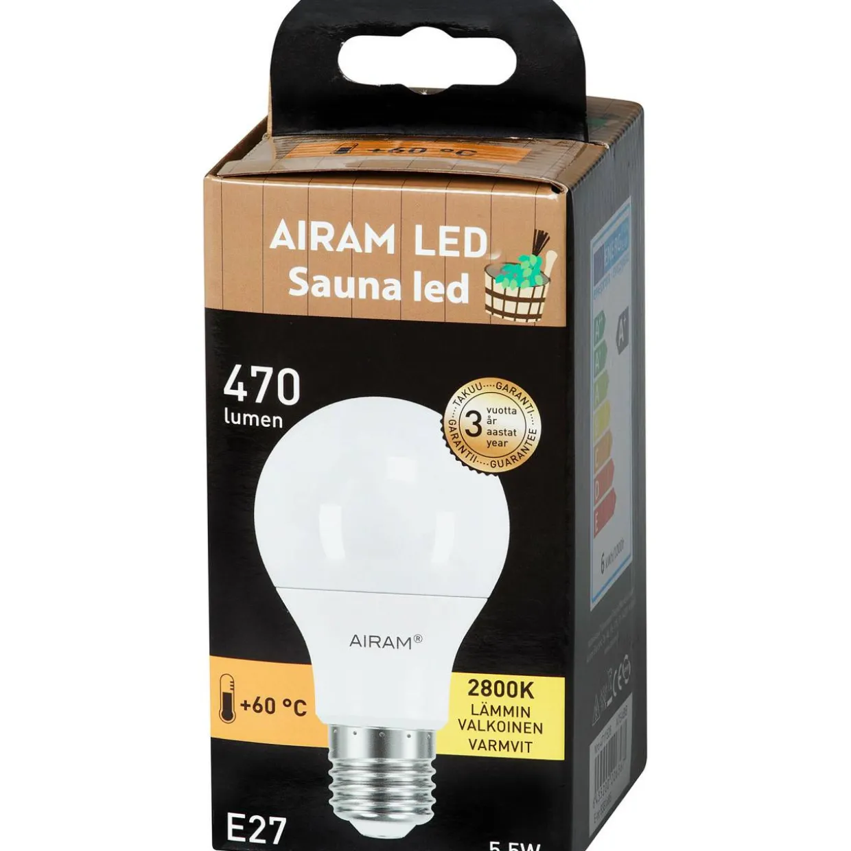 LED-saunalamppu vakiokupu 4,5W E27 470lm