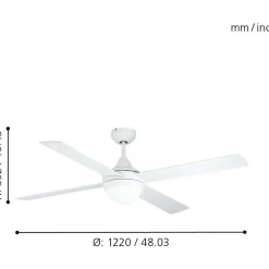 LED-tuuletinvalaisin Eglo Varadero valkoinen/puu E27 maks. 2 x 7 W, IP20