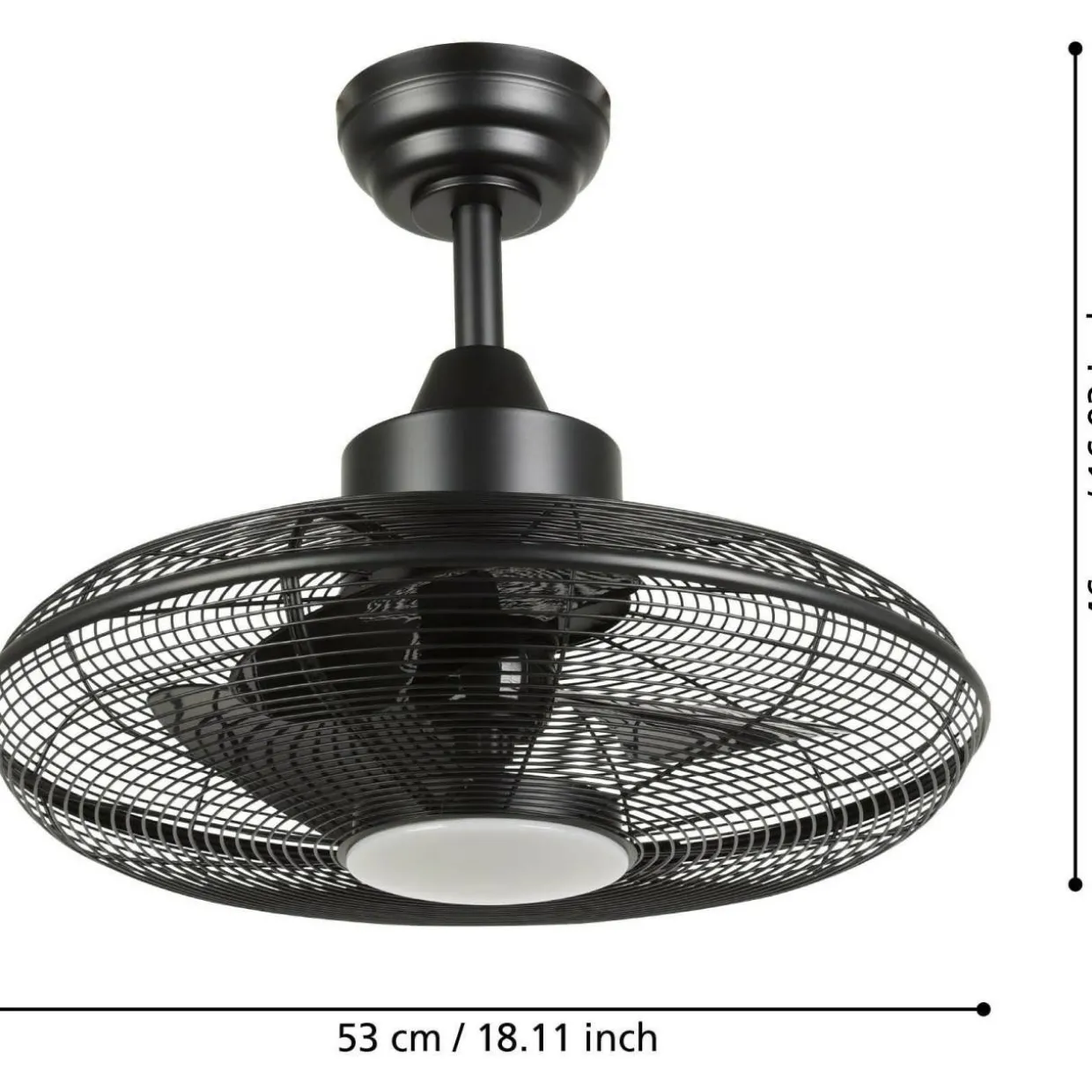 LED-tuuletinvalaisin Eglo Igeldo musta 15 W, IP20