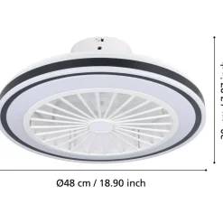LED-tuuletinvalaisin Eglo Almeria valkoinen/musta 3 x 8,5 W, IP20