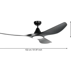 LED-tuuletinvalaisin Eglo Portsea 19 W, IP20