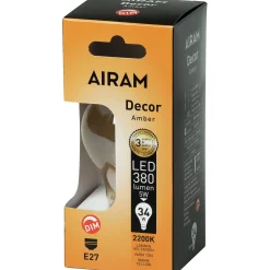 LED-vakiolamppu AMBER antiikki 4,5W 360lm E27 2200K kirkas himmennettävä