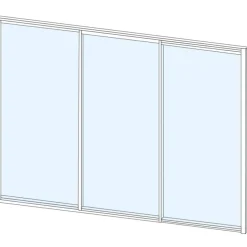 Liukulasiovi 3-os aukkoon 2870 x 2100 mm, valkoinen profiili