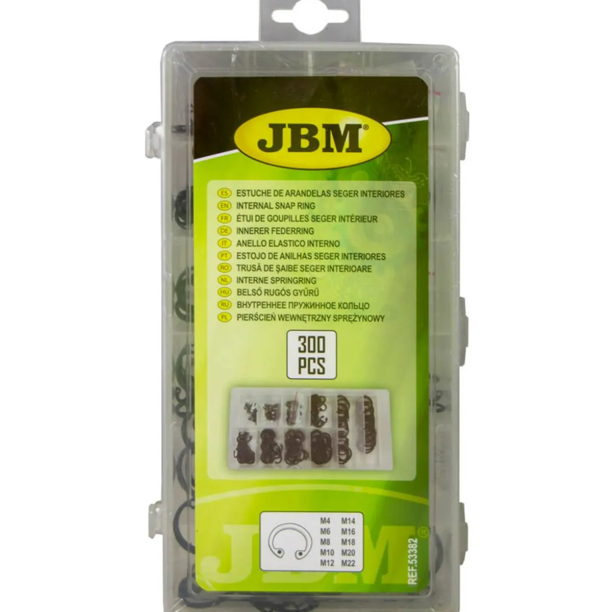 Lukkorengaslajitelma sisäpuolinen 300 osaa JBM