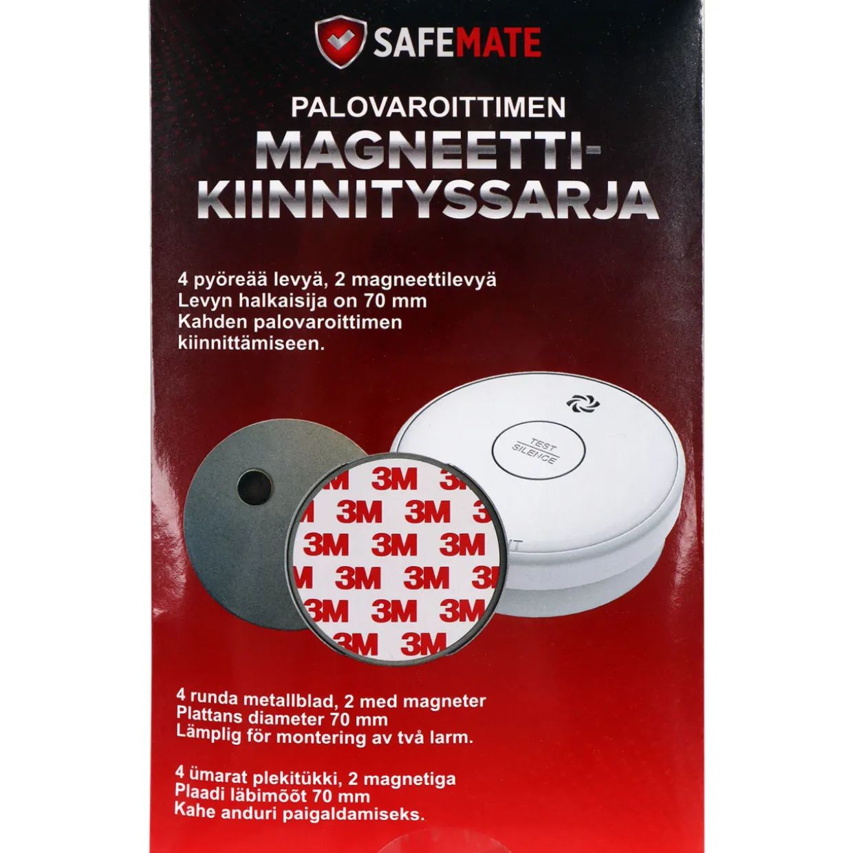 Magneettikiinnityssarja kahdelle palovaroittimelle Safemate