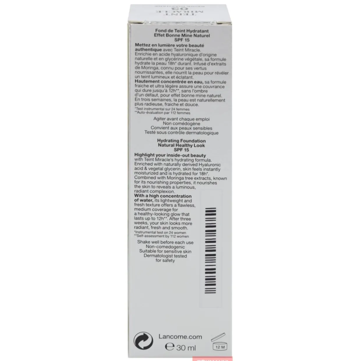 Meikkivoide, Lancome 30 ml Teint Miracle Hydrating Foundation #03 Beige Diaphane