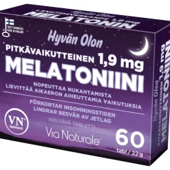 Melatoniini Via Naturale 1,9 mg 60 kpl