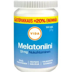 Melatoniini Vida 144 kpl 1,9 mg pitkävaikutteinen