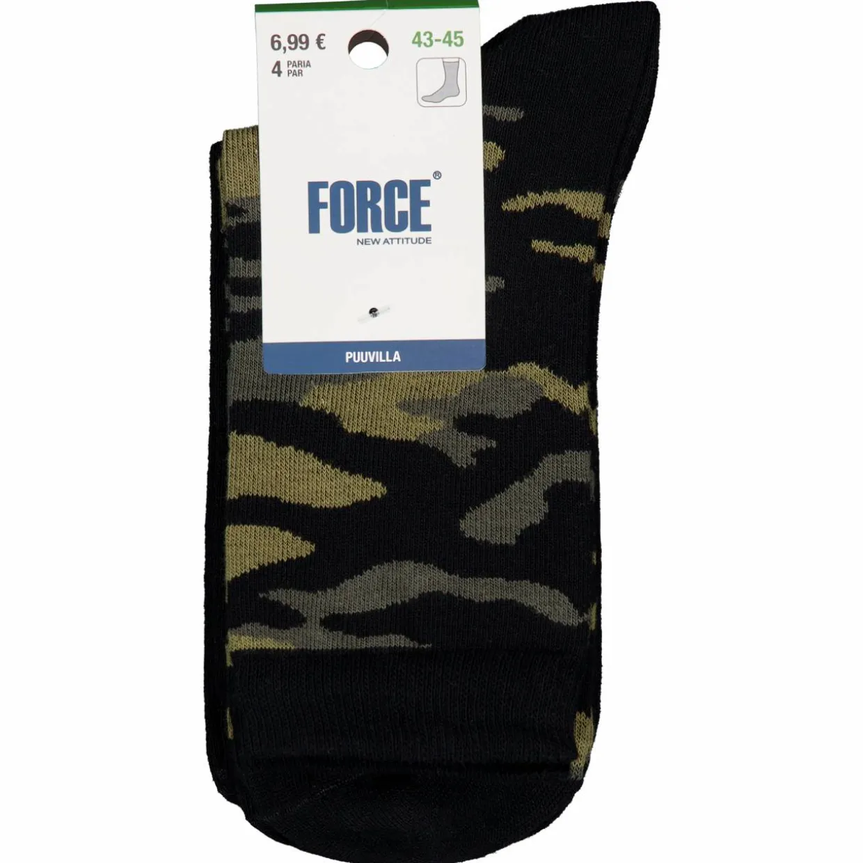 Miesten sukat Force New Attitude 4 pr/pkt camo