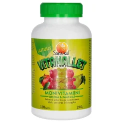 Monivitamiini Sana-Sol 120 kpl Vitanallet omena-päärynä