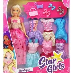 Muotinukke ja leikkisetti Star Girls