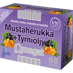 Mustaherukka+Tyrniöljy Via Naturale 60 kpl