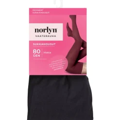 Naisten sukkahousut 80 den Norlyn Vaaterauha A41652 musta