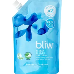 Nestesaippua täyttöpussi Bliw 600 ml mustikka