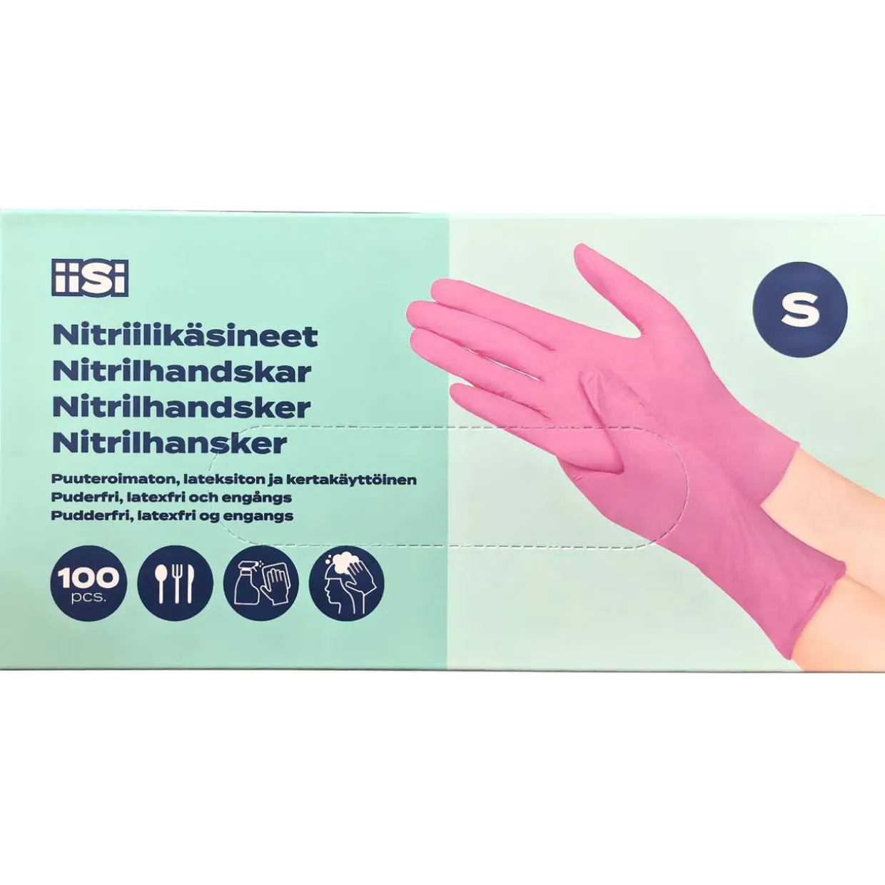 Nitriilikäsine Iisi 100 kpl pinkki