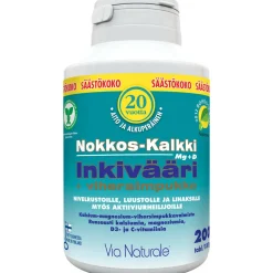 Nokkos-kalkki inkivääri + vihersimpukka Via Naturale 200 kpl