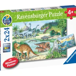 Palapeli Ravensburger Dinosaurs Of Land And Sea 2x24 palaa