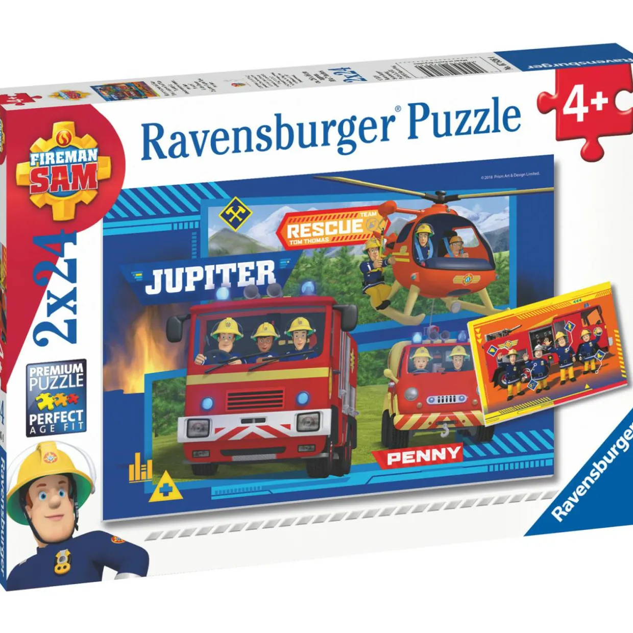 Palapeli Ravensburger Fireman Sam In Action 2x12 palaa