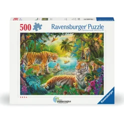Palapeli Ravensburger 500 palaa Tiger Family In The Oasis
