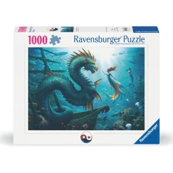 Palapeli Ravensburger 1000 palaa Enchanted Depths Dragon Mermaid