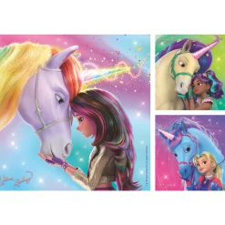 Palapeli Ravensburger 3 x 49 palaa Unicorn Academy