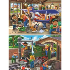 Palapeli Ravensburger 2 x 24 palaa Airplane & Train ​Repairs