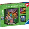 Palapeli Ravensburger 3 x 49 palaa Minecraft Biomes