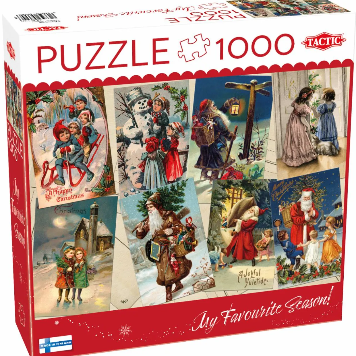 Palapeli Tactic 1000 palaa Joulu Vintage joulukortit