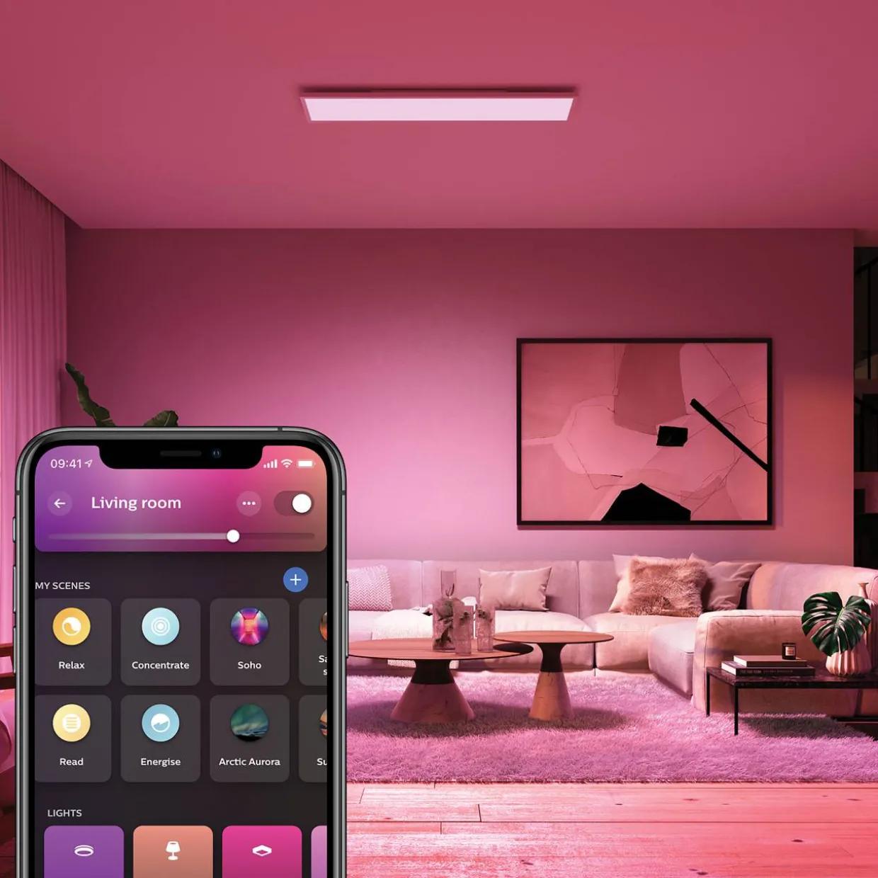 Paneelivalaisin Philips Hue Surimu suorakaide 60W