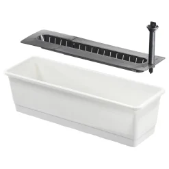 Parvekelaatikko 55 cm kestokastelu valkoinen