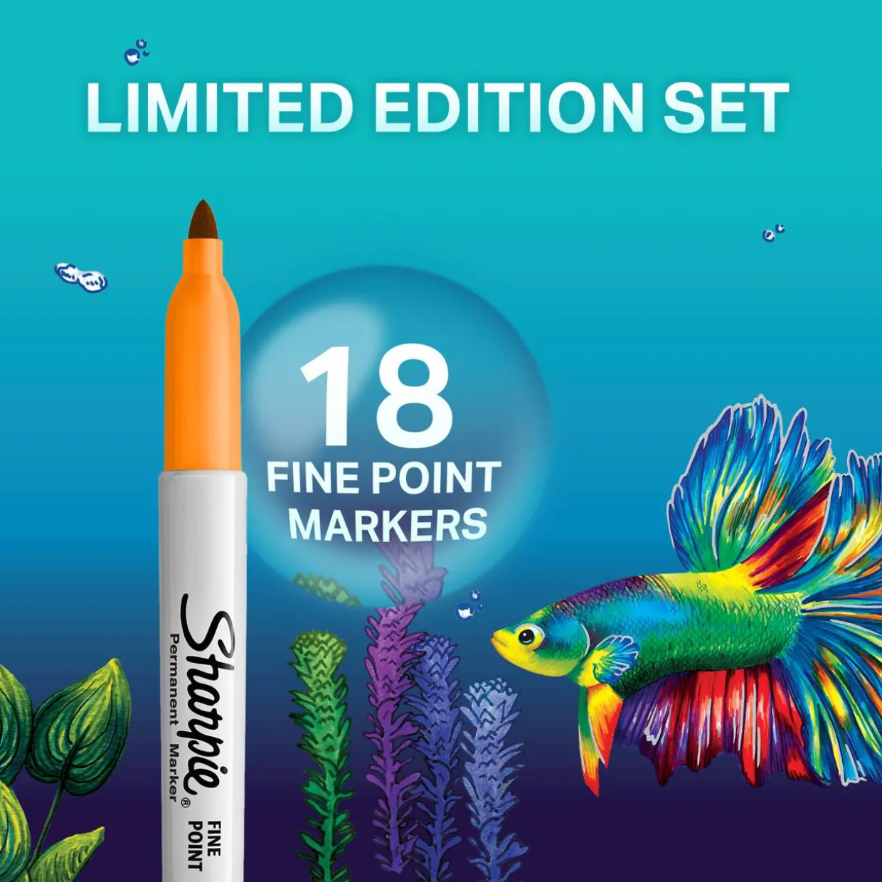 Permanenttitussi Sharpie 18 kpl