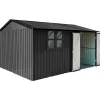 Pihavarasto ikkunalla Fornorth 375 x 286 x 162 cm, musta